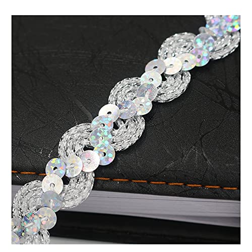 Yurosiay 10m×1.5cm Paillettenband Glänzende Geflochten Paillettenborte Wellig Dekoband Pailletten Zierband Bunt Paillettenband zum Aufnähen Paillettenbesatz für DIY Nähen Handwerk Silber 1# Yurosiay 10m×1.5cm Paillettenband Glänzende Geflochten Paillettenborte Wellig Dekoband Pailletten Zierband Bunt Paillettenband zum Aufnähen Paillettenbesatz für DIY Nähen Handwerk Silber 1# von Yurosiay