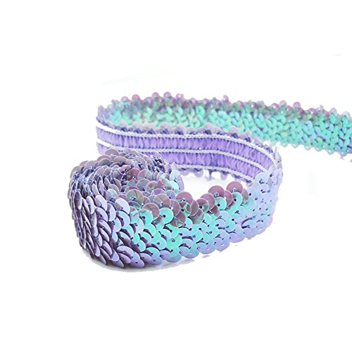 Yurosiay 15 Yard×3cm Elastische Paillettenborte 3 Reihen Glänzendes Breit Paillettenband Bunt Paillettenbesatz Paillettenband Zum Aufnähen Stretch Glitzer Dekoband für DIY Handwerk HellesLila Yurosiay 15 Yard×3cm Elastische Paillettenborte 3 Reihen Glänzendes Breit Paillettenband Bunt Paillettenbesatz Paillettenband Zum Aufnähen Stretch Glitzer Dekoband für DIY Handwerk HellesLila von Yurosiay