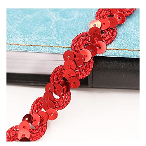 Yurosiay 15m×1.5cm Paillettenband Glänzende Geflochten Paillettenborte Wellig Dekoband Pailletten Zierband Bunt Paillettenband zum Aufnähen Paillettenbesatz für DIY Nähen Handwerk Rot Yurosiay 15m×1.5cm Paillettenband Glänzende Geflochten Paillettenborte Wellig Dekoband Pailletten Zierband Bunt Paillettenband zum Aufnähen Paillettenbesatz für DIY Nähen Handwerk Rot von Yurosiay