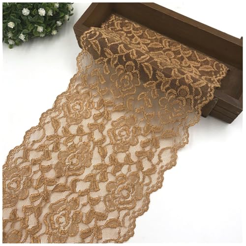 Yurosiay 18 cm x 1 Yard dekorativer Spitzenstoff Spitzenborte Spitzenband elastische Spitze Für Dessous Nähen DIY Basteln Hochzeit Weihnachtsdekorationen braun Yurosiay 18 cm x 1 Yard dekorativer Spitzenstoff Spitzenborte Spitzenband elastische Spitze Für Dessous Nähen DIY Basteln Hochzeit Weihnachtsdekorationen braun von Yurosiay