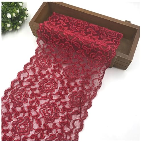 Yurosiay 18 cm x 2 Yard dekorativer Spitzenstoff Spitzenborte Spitzenband elastische Spitze Für Dessous Nähen DIY Basteln Hochzeit Weihnachtsdekorationen Rotwein Yurosiay 18 cm x 2 Yard dekorativer Spitzenstoff Spitzenborte Spitzenband elastische Spitze Für Dessous Nähen DIY Basteln Hochzeit Weihnachtsdekorationen Rotwein von Yurosiay