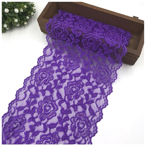 Yurosiay 18 cm x 2 Yard dekorativer Spitzenstoff Spitzenborte Spitzenband elastische Spitze Für Dessous Nähen DIY Basteln Hochzeit Weihnachtsdekorationen Violett Yurosiay 18 cm x 2 Yard dekorativer Spitzenstoff Spitzenborte Spitzenband elastische Spitze Für Dessous Nähen DIY Basteln Hochzeit Weihnachtsdekorationen Violett von Yurosiay