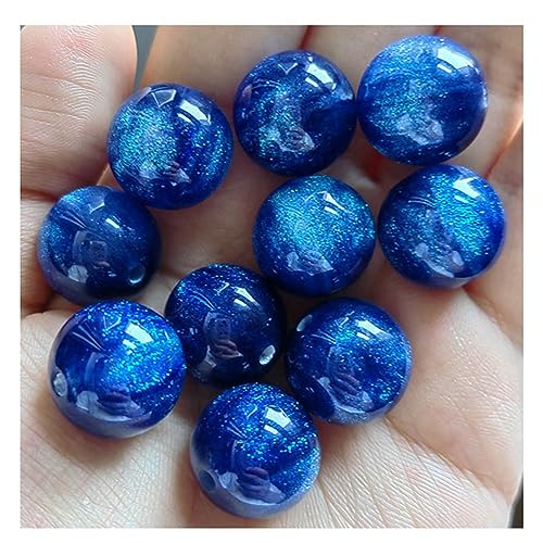 Yurosiay 20 Stück Glitzer Rund Harz Perlen Groß 16mm Lose Perlen Mit Loch Sternenhimmel Stil Künstliche Perlen Mit Glitzerpulver Perlen Zum Auffädeln Perlen für DIY Armband Halskette Blau Yurosiay 20 Stück Glitzer Rund Harz Perlen Groß 16mm Lose Perlen Mit Loch Sternenhimmel Stil Künstliche Perlen Mit Glitzerpulver Perlen Zum Auffädeln Perlen für DIY Armband Halskette Blau von Yurosiay