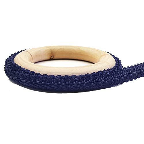 Yurosiay 25m×1.2cm Posamentenborte Bunt Handgemachte Geflochtene Borten Vintage Gewebte Drehkordel Borte Geflochtenes Spitzenband Geflochtene Bordüre Stoffborte zum Nähen Bsteln Navy blau von Yurosiay