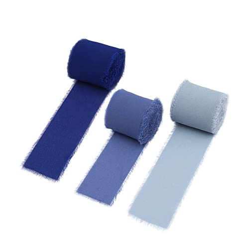 Yurosiay 3 Rollen Dekoband Chiffon 3 Farben Handgefertigt Fransen Chiffonband Chiffon Schleifenband Geschenkband Bänder Chiffon für Hochzeit Blumensträuße Geschenkverpackungen 4cm×5m Blau Yurosiay 3 Rollen Dekoband Chiffon 3 Farben Handgefertigt Fransen Chiffonband Chiffon Schleifenband Geschenkband Bänder Chiffon für Hochzeit Blumensträuße Geschenkverpackungen 4cm×5m Blau von Yurosiay