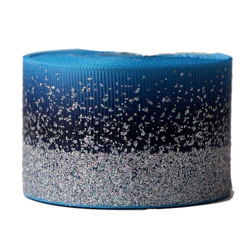 Yurosiay 5 Yard Glitzer Ripsband 38mm Breite Bunt Farbverlauf Ripsband Glänzende Dekoband Stoffband DIY Schleifenband Geschenkbänder Weihnachtsbänder Breit Ripsband zum Nähen Handwerk Blau Yurosiay 5 Yard Glitzer Ripsband 38mm Breite Bunt Farbverlauf Ripsband Glänzende Dekoband Stoffband DIY Schleifenband Geschenkbänder Weihnachtsbänder Breit Ripsband zum Nähen Handwerk Blau von Yurosiay