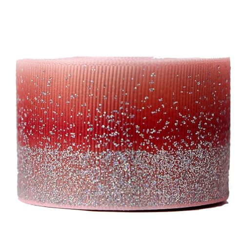 Yurosiay 5 Yard Glitzer Ripsband 38mm Breite Bunt Farbverlauf Ripsband Glänzende Dekoband Stoffband DIY Schleifenband Geschenkbänder Weihnachtsbänder Breit Ripsband zum Nähen Handwerk Rot Yurosiay 5 Yard Glitzer Ripsband 38mm Breite Bunt Farbverlauf Ripsband Glänzende Dekoband Stoffband DIY Schleifenband Geschenkbänder Weihnachtsbänder Breit Ripsband zum Nähen Handwerk Rot von Yurosiay