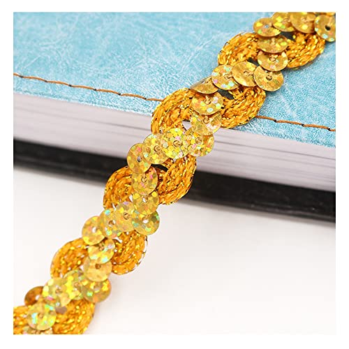 Yurosiay 5m×1.5cm Paillettenband Glänzende Geflochten Paillettenborte Wellig Dekoband Pailletten Zierband Bunt Paillettenband zum Aufnähen Paillettenbesatz für DIY Nähen Handwerk Gold 2# Yurosiay 5m×1.5cm Paillettenband Glänzende Geflochten Paillettenborte Wellig Dekoband Pailletten Zierband Bunt Paillettenband zum Aufnähen Paillettenbesatz für DIY Nähen Handwerk Gold 2# von Yurosiay