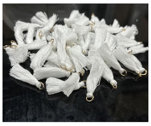 Yurosiay 60 Stück 3cm Mini Quaste Anhänger Troddel aus Baumwolle Klein Tassel Troddel Quasten Handgefertigt Bastelquasten für DIY Schmuck Schlüsselanhänger Taschen Lesezeichen Armbänder Weiß Yurosiay 60 Stück 3cm Mini Quaste Anhänger Troddel aus Baumwolle Klein Tassel Troddel Quasten Handgefertigt Bastelquasten für DIY Schmuck Schlüsselanhänger Taschen Lesezeichen Armbänder Weiß von Yurosiay