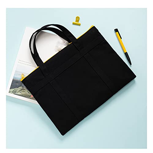 Yurosiay A4 Dokumententasche Damen Tragbare Aktentasche A4 Stoff Dokumententasche Mit Reißverschluss Hand Informationstasche Leinwand Dokumentenmappe Dokument Organiser für Büro Schule Schwarz Yurosiay A4 Dokumententasche Damen Tragbare Aktentasche A4 Stoff Dokumententasche Mit Reißverschluss Hand Informationstasche Leinwand Dokumentenmappe Dokument Organiser für Büro Schule Schwarz von Yurosiay
