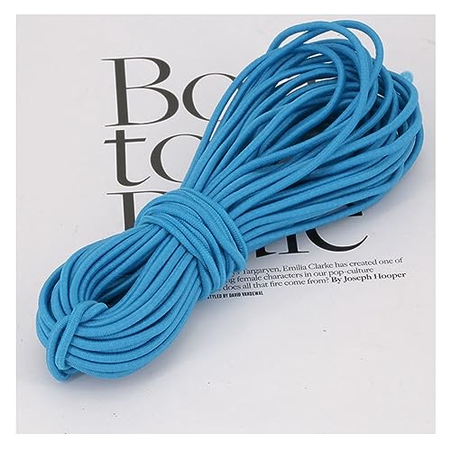 Yurosiay Gummikordel 10m×2.5mm Elastische Kordel Bunt Gummiband Rund Elastisch Schnur Gummischnur zum Nähen Elastischer Faden für Kleidung Haushalt Basteln Schaukeln Schnürsenkel Himmelblau von Yurosiay
