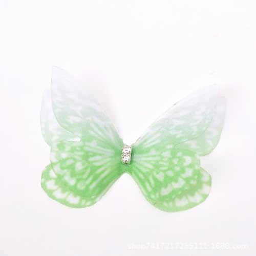 Yurosiay Künstliche Schmetterlinge Nähen Applikationen Bestickt Doppelschicht Organza Schmetterling Aufnäher Patches für DIY Handwerk Kleid Kleidung Gardine Tischtuch Taschen Schal 62# 100 Stück von Yurosiay