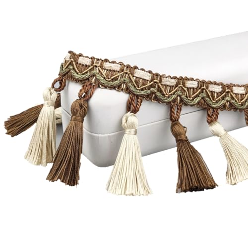 Yurosiay Quasten Spitzenband Fransenborte Spitzenbordüre Zierband Spitzenborte Spitzenbesatz Häkelspitze für DIY Kostüme Bekleidung Vorhang Kleidung Tischdecke Hochzeit 7,5 cm Breit Braun+Beige 5M Yurosiay Quasten Spitzenband Fransenborte Spitzenbordüre Zierband Spitzenborte Spitzenbesatz Häkelspitze für DIY Kostüme Bekleidung Vorhang Kleidung Tischdecke Hochzeit 7,5 cm Breit Braun+Beige 5M von Yurosiay