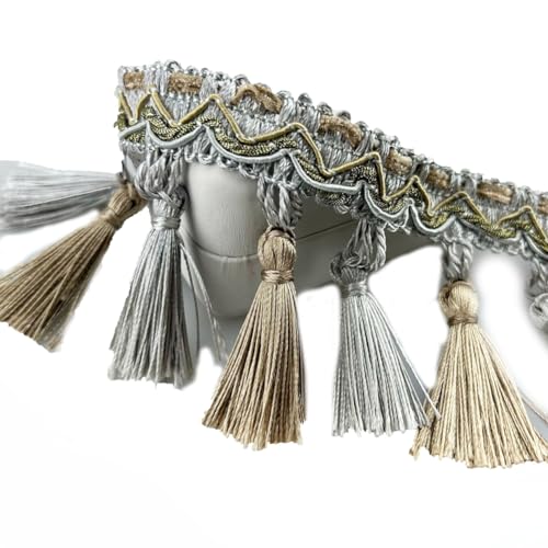 Yurosiay Quasten Spitzenband Fransenborte Spitzenbordüre Zierband Spitzenborte Spitzenbesatz Häkelspitze für DIY Kostüme Bekleidung Vorhang Kleidung Tischdecke Hochzeit 7,5 cm Breit Grau 3M Yurosiay Quasten Spitzenband Fransenborte Spitzenbordüre Zierband Spitzenborte Spitzenbesatz Häkelspitze für DIY Kostüme Bekleidung Vorhang Kleidung Tischdecke Hochzeit 7,5 cm Breit Grau 3M von Yurosiay