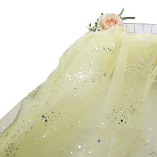 Yurosiay Silbern Glitzer Tüllstoff Glitzernder Tüll Dekostoff Silbern Pailletten Tüllstoff Tüllstoff zum Nähen Glitzer Mesh Tüll Meterware Tüllstoff für Bekleidung Tutu Rock 300×160cm Gelb Yurosiay Silbern Glitzer Tüllstoff Glitzernder Tüll Dekostoff Silbern Pailletten Tüllstoff Tüllstoff zum Nähen Glitzer Mesh Tüll Meterware Tüllstoff für Bekleidung Tutu Rock 300×160cm Gelb von Yurosiay