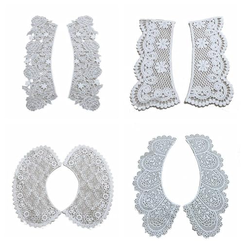 Yurosiay Weiß Sitzenkragen Damen 4 Paar Bestickte Blumen Ausschnitt Aplikation Spitzenkragen zum Aufnähen Blumenstickerei Kragen Applikation Spitzenkragen Applikationen Spitzen Patches Weiße 5# Yurosiay Weiß Sitzenkragen Damen 4 Paar Bestickte Blumen Ausschnitt Aplikation Spitzenkragen zum Aufnähen Blumenstickerei Kragen Applikation Spitzenkragen Applikationen Spitzen Patches Weiße 5# von Yurosiay
