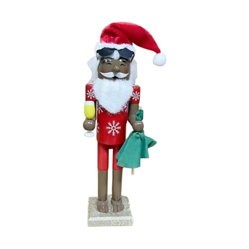 Yurosuis Nussknacker Weihnachtsdekoration - Afrikanischer Weihnachtsmann Traditioneller Nussknacker | Holzfigur Dekoration Für Festliche Tische Wohnzimmer Schlafzimmer,Für Küche Wohnzimmer von Yurosuis