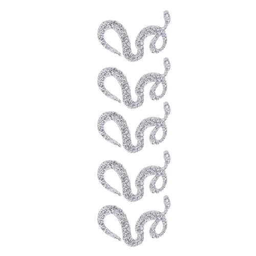 Yusat 5 Stück Schlangenförmige Strassbesatzband, Netzwickelrolle, DIY-Kleidungszubehör-Applikation (Silber) von Yusat