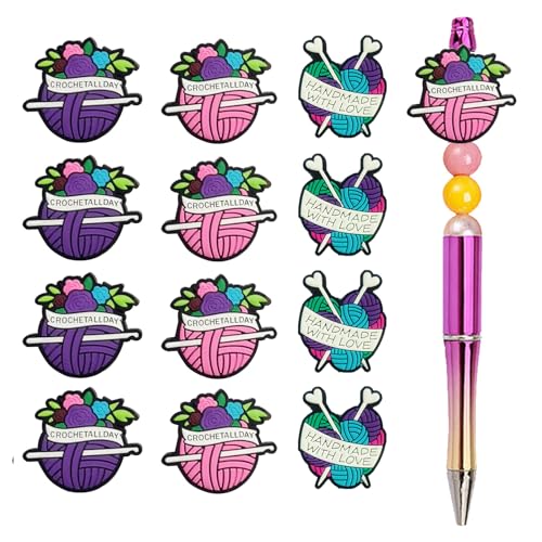 Yushen Häkelperlen für Stifte, Figuren, Stickereien, Silikon-Fokal-Perlen, Häkelnadel, Garn, Perlen für Schlüsselanhänger, Armband, DIY, Geschenke, Perlenstifte, 12 Stück Yushen Häkelperlen für Stifte, Figuren, Stickereien, Silikon-Fokal-Perlen, Häkelnadel, Garn, Perlen für Schlüsselanhänger, Armband, DIY, Geschenke, Perlenstifte, 12 Stück von Yushen