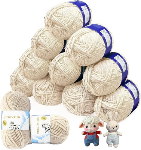 YushengTai Beige Wolle zum Häkeln, 12 x 50g Häkel Wolle 5 Aktien Wolle Dick 2.5mm, Wolle zum Stricken Zum Häkeln von Mützen, Schals, Socken, Taschen, Babydecken, Kissen YushengTai Beige Wolle zum Häkeln, 12 x 50g Häkel Wolle 5 Aktien Wolle Dick 2.5mm, Wolle zum Stricken Zum Häkeln von Mützen, Schals, Socken, Taschen, Babydecken, Kissen von YushengTai