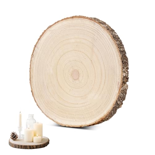 YushengTai Holzscheiben 30-35cm, Holzscheiben zum Basteln, Holzplatte Rund, Baumscheiben 30cm Deko, für Tafelaufsätze DIY-Hochzeitsdekorationen Aus Holz Gemälde Untersetzer & Basteln von YushengTai