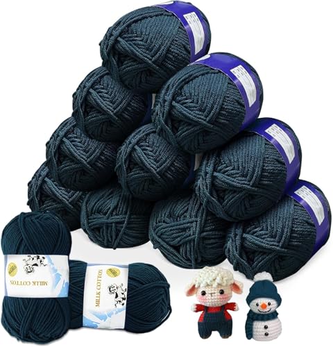 YushengTai Marineblau Wolle zum Häkeln, 12 x 50g Häkel Wolle 5 Aktien Wolle Dick 2.5mm, Wolle zum Stricken Zum Häkeln von Mützen, Schals, Socken, Taschen, Babydecken, Kissen YushengTai Marineblau Wolle zum Häkeln, 12 x 50g Häkel Wolle 5 Aktien Wolle Dick 2.5mm, Wolle zum Stricken Zum Häkeln von Mützen, Schals, Socken, Taschen, Babydecken, Kissen von YushengTai