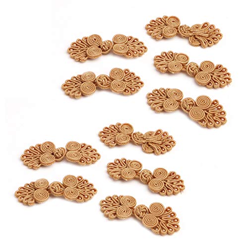 Yushu 10 Paar chinesische Frosch-Verschlussknöpfe, Knotenverschluss, Nähen, Handarbeit, Knebelknöpfe, Mantel, Handwerk, Knöpfe für Kleidung Yushu 10 Paar chinesische Frosch-Verschlussknöpfe, Knotenverschluss, Nähen, Handarbeit, Knebelknöpfe, Mantel, Handwerk, Knöpfe für Kleidung von Yushu