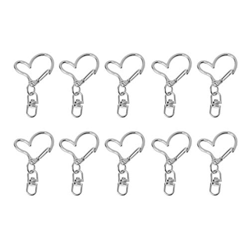 Yushu - 10 Stück DIY Metall Herz Schlüsselanhänger, Drehbarer Karabinerverschluss, Karabinerhaken Schmuck Fundstücke Yushu - 10 Stück DIY Metall Herz Schlüsselanhänger, Drehbarer Karabinerverschluss, Karabinerhaken Schmuck Fundstücke von Yushu