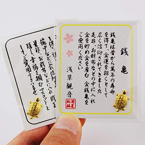 Yushu - 10 Stück Feng Shui Goldene Geldschildkröte, für Schmuckherstellung, DIY-Armband, Halskette, japanische Glückschildkröte, zum Wachen des Betens, für Reichtum zu Hause, Glücksbringer von Yushu