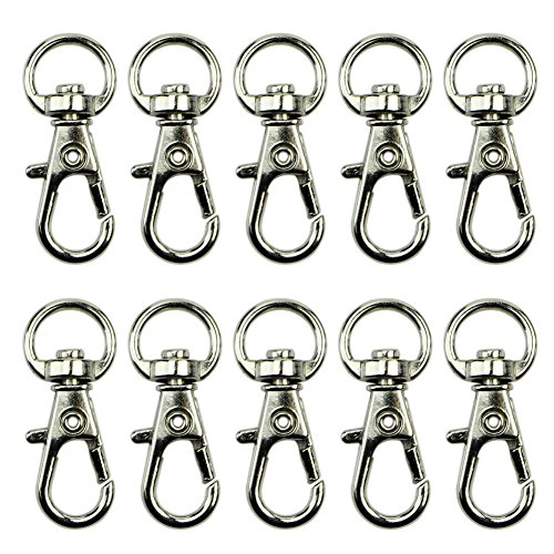 Yushu - 10 Stück Karabinerverschluss Karabinerhaken Schlüsselanhänger für Taschen DIY Handwerk Schlüsselbund Schlüsselbund Schlüsselbund Drehbare Clips Schlüsselanhänger für Männer von Yushu