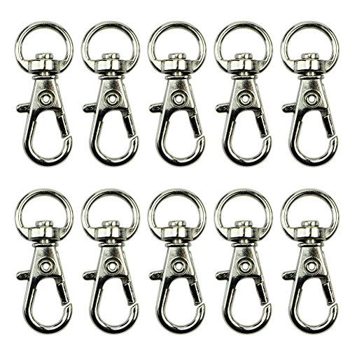 Yushu - 10 Stück Karabinerverschluss Karabinerhaken Schlüsselanhänger für Taschen DIY Handwerk Schlüsselbund Schlüsselbund Schlüsselbund Drehbare Clips Schlüsselanhänger für Männer von Yushu