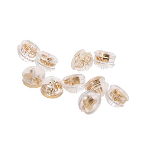 Yushu - 10 Stück Silikon-Ohrring-Verschlüsse, gepolsterte Pilze, Ohrring-Verschlüsse, sichere Ohr-Verschlüsse, Schmuck-Zubehör für Frauen. von Yushu