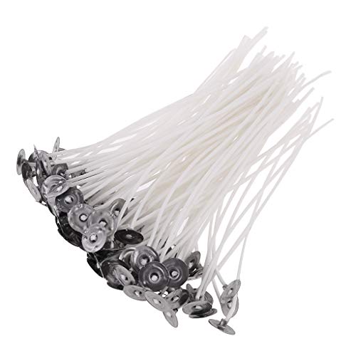 Yushu - 100 Kerzendochte, 12 cm Baumwollkern, vorgewachst mit Stützen, für Kerzenherstellung, Bastelarbeiten, entworfen zur Verwendung mit Soja-, Gel- oder Paraffinwachs. Yushu - 100 Kerzendochte, 12 cm Baumwollkern, vorgewachst mit Stützen, für Kerzenherstellung, Bastelarbeiten, entworfen zur Verwendung mit Soja-, Gel- oder Paraffinwachs. von Yushu