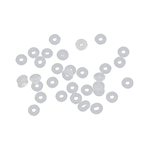 Yushu - 100 Stück Silikon-Gummi-Stopper, Ringe, Armbänder, Lock, Abstandshalter, Perlen, DIY-Schmuckherstellung, Zubehör, transparente Silikon-Charms, geeignet für Add-a-Bead-Armbänder von Yushu