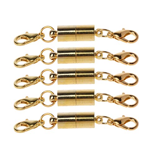 Yushu 5 x Edelstahl-Kugeln, quadratische Form, Magnetverschluss, Konverter für Schmuckherstellung, Armband, Halskette, Schmuckherstellung von Yushu