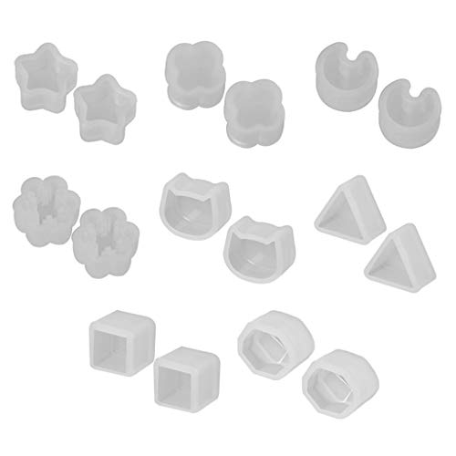 Yushu - 8 Paar/Set UV-Harz-Silikonformen, kleine Ohrringe, Ohrstecker, Ohrring-Silikonform, DIY Kristall-Epoxid-Form, Schmuckherstellungszubehör. von Yushu
