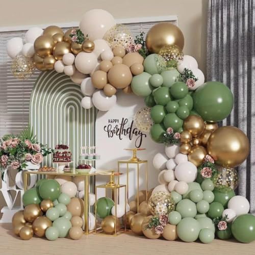 100er Set Grün Gold Luftballons - Chrom Latex Ballons für Hochzeit, Geburtstag, Babyparty & Partydeko - Helium Geeignet, Perfekte Party-Dekoration 100er Set Grün Gold Luftballons - Chrom Latex Ballons für Hochzeit, Geburtstag, Babyparty & Partydeko - Helium Geeignet, Perfekte Party-Dekoration von Yusri