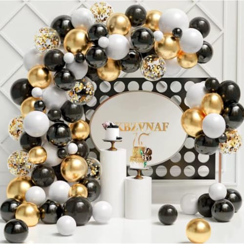 100er Set Schwarz Gold Luftballons - Chrom Latex Ballons für Hochzeit, Geburtstag, Babyparty & Partydeko - Helium Geeignet, Perfekte Party-Dekoration 100er Set Schwarz Gold Luftballons - Chrom Latex Ballons für Hochzeit, Geburtstag, Babyparty & Partydeko - Helium Geeignet, Perfekte Party-Dekoration von Yusri