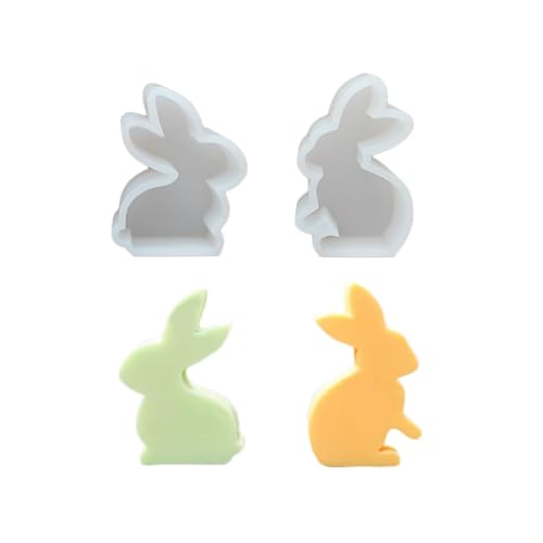 2 Stück Ostern Kaninchen Silikonformen Gießformen, 3D Hasenform für Ostern, Ostern Hase Backform, Osterhase Silikonform for Gips, DIY Hasenform für Ostern, Ostergeschenke (C) von YuuFcy