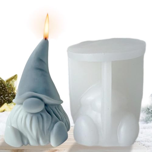 Gießform Wichtel, Silikonformen Gießformen Weihnachten,DIY Handgemachte Kerzen Gießform 3D Weihnachten Candle Silikonformen, Kerzen Seifenform Für Handarbeit Ornamente Duftkerze von YuuFcy