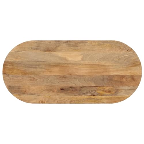 Ovale Tischplatte 110x50x3,8 cm aus massivem Mangoholz, unbehandelt, vielseitig für Esstisch, Küchentisch oder Schreibtisch, rustikales Design, langlebiger Holz-Aufsatz Ovale Tischplatte 110x50x3,8 cm aus massivem Mangoholz, unbehandelt, vielseitig für Esstisch, Küchentisch oder Schreibtisch, rustikales Design, langlebiger Holz-Aufsatz von YuuSsea