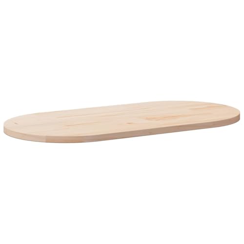Tischplatte 100x50x2,5 cm Massivholz Kiefer Oval, vielseitige Holz Tabletop für Esstische, Schreibtische und Bartische, unbehandeltes Holz für individuelle Gestaltung von YuuSsea