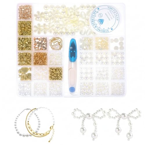 1001 Stück Weiße Perlen Set Perlen für Armbänder Selber Machen Kinder DIY Set Erwachsene, Perlenset für Armbänder Schmuckperlen Schmuck Basteln, Bastel Sachen für Charms Armband, Bastelzubehör Pearl 1001 Stück Weiße Perlen Set Perlen für Armbänder Selber Machen Kinder DIY Set Erwachsene, Perlenset für Armbänder Schmuckperlen Schmuck Basteln, Bastel Sachen für Charms Armband, Bastelzubehör Pearl von Yuuchoringee