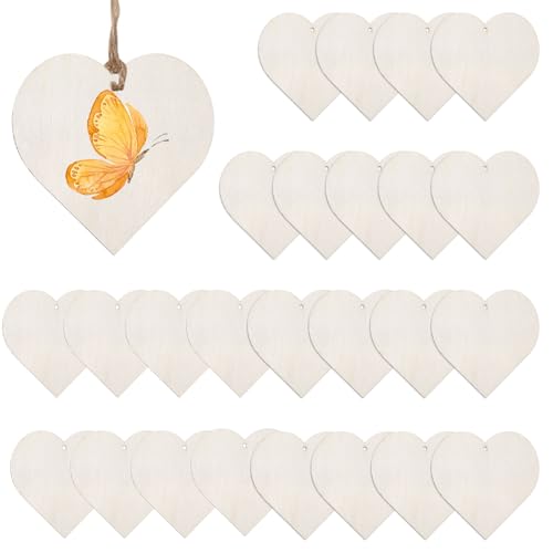 25 Stück 10cm Holzherzen zum Beschriften, Holzherzen zum Bemalen, Holzherz Dekoration Hochzeit, Unbehandelt, mit Löchern, Jahrestag, Geschenkanhänger, Basteln 25 Stück 10cm Holzherzen zum Beschriften, Holzherzen zum Bemalen, Holzherz Dekoration Hochzeit, Unbehandelt, mit Löchern, Jahrestag, Geschenkanhänger, Basteln von Yuuchoringee