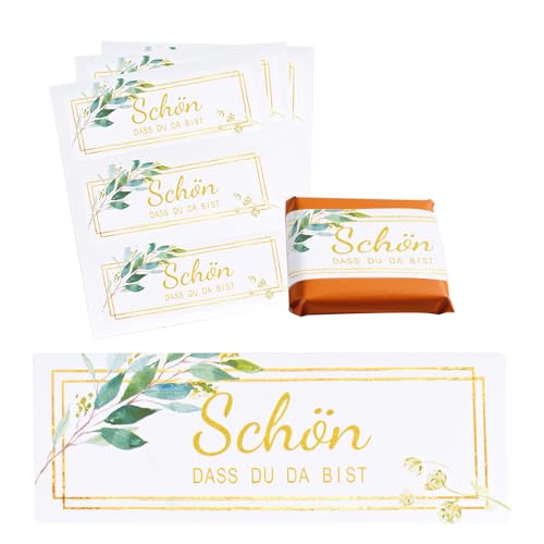 60 Stück Aufkleber Schön dass du da bist Set Rechteckig, Sticker Hochzeit Aufkleber Dankeschön Selbstklebend für Dankeschön Geschenke Taufe Geschenk Gastgeschenke Hochzeit Gastgeschenke Kommunion von Yuuchoringee