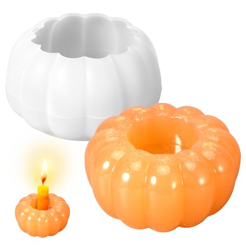 Halloween Silikonform Kürbis, Wiederverwendbare Silikonformen Gießformen Silikon 3D Kürbis Silikonform Herbst, Kerzenformen zum Gießen Silikon Gießform Perfekte für Halloween Tischdeko von Yuuchoringee