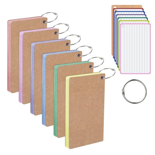 Karteikarten A6 Liniert 6 Farben, 360 Blatt Karteikarten mit Ring, Vokabelkarten Lernkarten Liniert Lernen Zubehör, 6 Bunte Notizblöcke mit Ringösen, Flashcards für Schule Studium Büro Zuhause Karteikarten A6 Liniert 6 Farben, 360 Blatt Karteikarten mit Ring, Vokabelkarten Lernkarten Liniert Lernen Zubehör, 6 Bunte Notizblöcke mit Ringösen, Flashcards für Schule Studium Büro Zuhause von Yuuchoringee