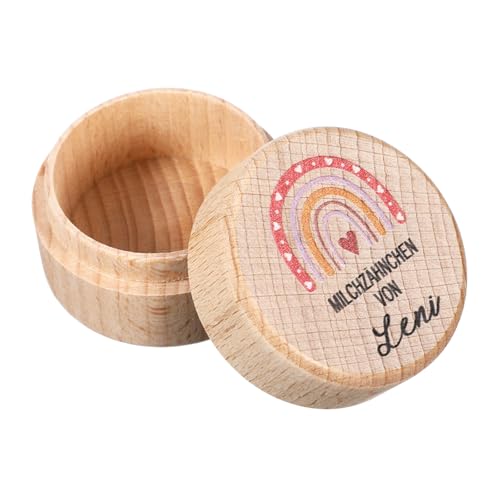 Zahndose Milchzähne Mädchen Jungen, Milchzahndose Mädchen Jungen Zahndose aus Holz für Kinder, die besondere Zahnbox zur Aufbewahrung von Erinnerungen, Geschenkidee zur Geburt, Taufe & Einschulung von Yuuchoringee