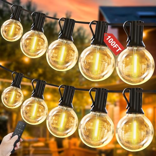 Yuucio 30M Lichterkette Außen Dimmbar, Ourdoor Lichterkette Glühbirnen mit Fernbedienung, 50+2 G40 LED Plastikbirnen Lichterketten Aussen Wasserdicht für Terrasse,Garten,Warmes Weiß Yuucio 30M Lichterkette Außen Dimmbar, Ourdoor Lichterkette Glühbirnen mit Fernbedienung, 50+2 G40 LED Plastikbirnen Lichterketten Aussen Wasserdicht für Terrasse,Garten,Warmes Weiß von Yuucio