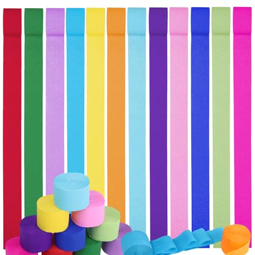 12 Rolls Krepppapier Bunt,Kreppbänder Regenbogen-4.5CMx25M,Multicolor Papier Streamer Hochzeit,Karneval,Party Décoration 12 Rolls Krepppapier Bunt,Kreppbänder Regenbogen-4.5CMx25M,Multicolor Papier Streamer Hochzeit,Karneval,Party Décoration von Yuxava